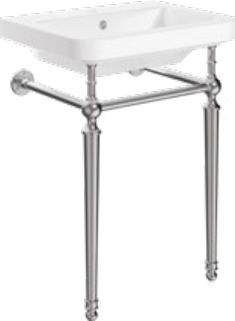Homeros 610mm Basin With Washstand Chrome W610 x H820 x D465mm