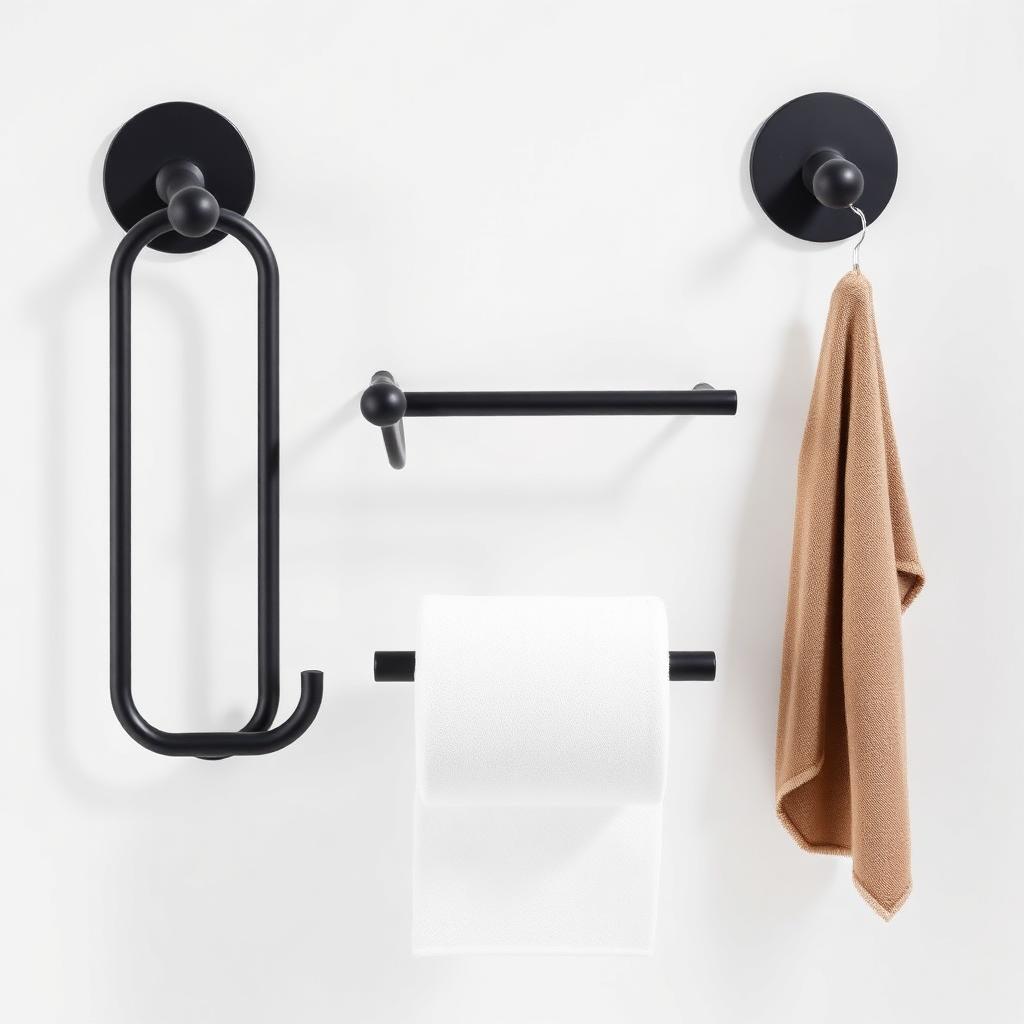 Accessories Towel Ring Matt Black W180 x H200 x D54mm