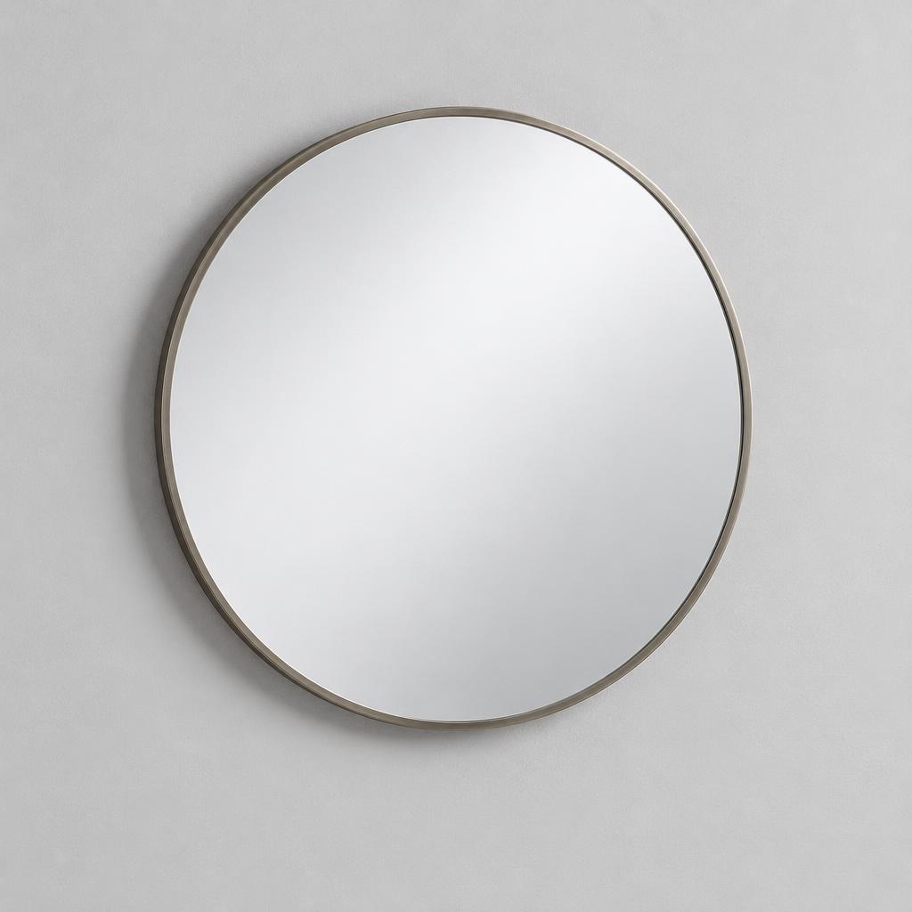 Front Atla Round Mirror Matt Black