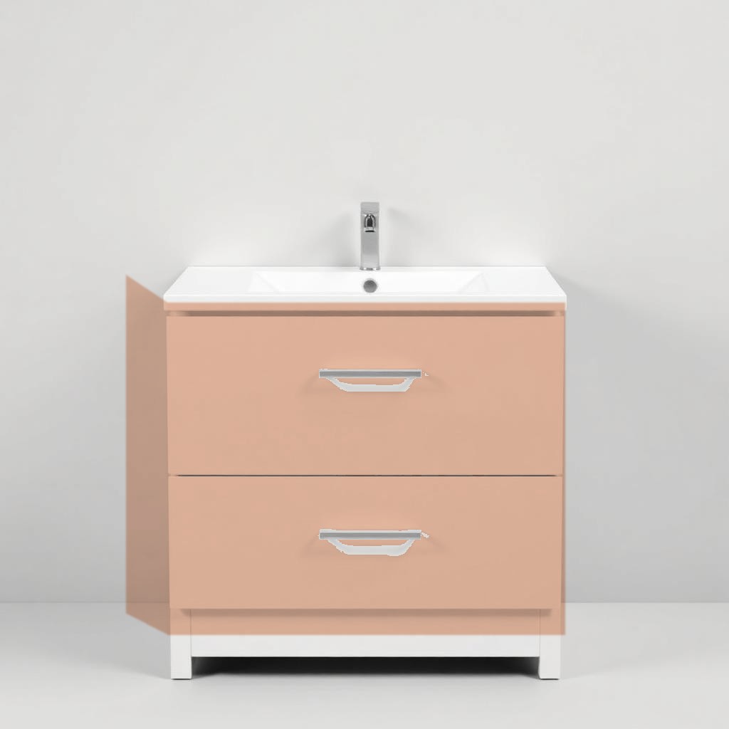 Peri Wall Hung 795mm Basin Unit Matt Apricot W795 x H500 x D450mm