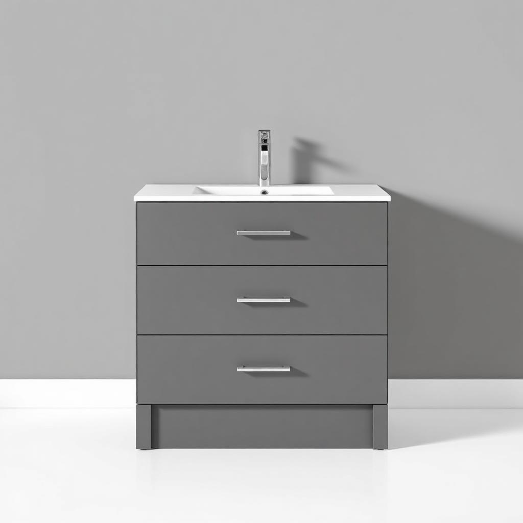 Solen 2 Drawer Basin Unit & Top Matt Graphite Grey Requires W610 x H818 x D395mm