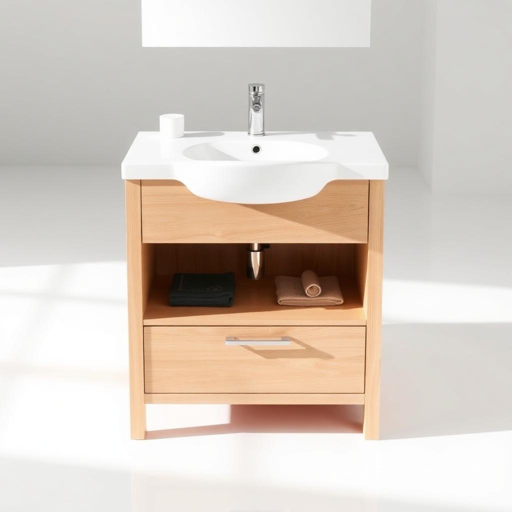 Radiance Floor Standing 610mm 2 Door Unit With Basin Oak W610 x H848 x D460mm