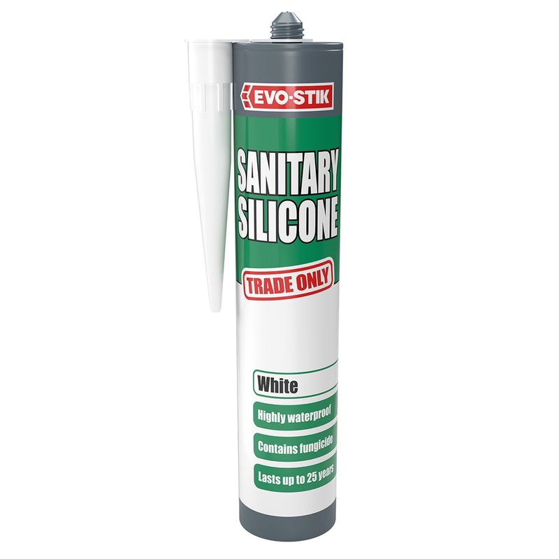Bostik Evo-stik Evode Trade Sanitary Silicone White 483620