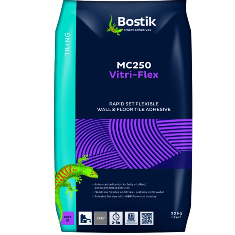 Bostik Vitri-Flex Rapid Set Flexible Wall & Floor Tile Adhesive 20kg Grey