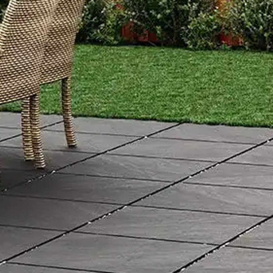 Horizon Black 20mm Outdoor Porcelain Paving TIle | 600 x 600mm