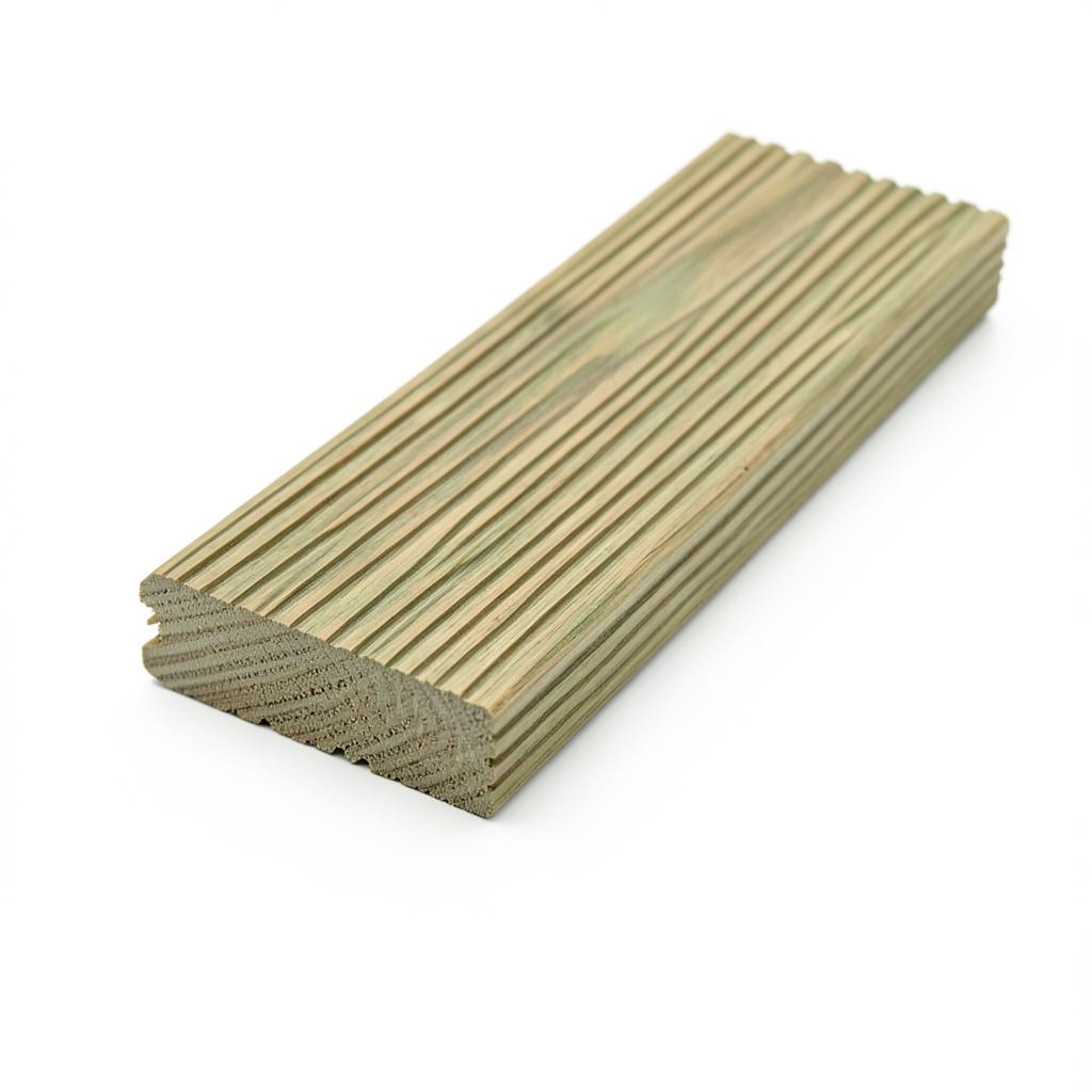 32mm x 150mm Softwood Grooved Reversible Decking Board 4800mm