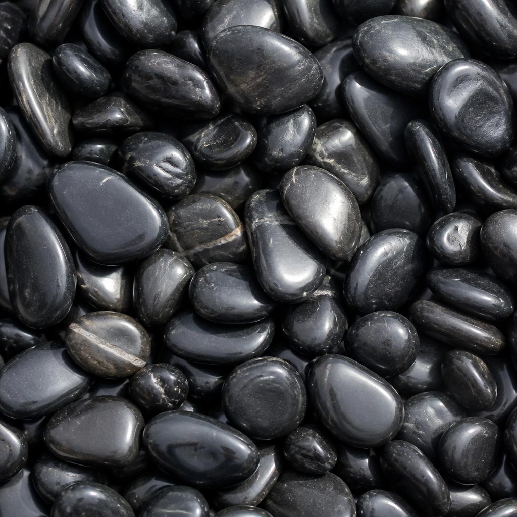 Black Ebony Pebbles 15-30mm Maxi Bag 25kg Gravel